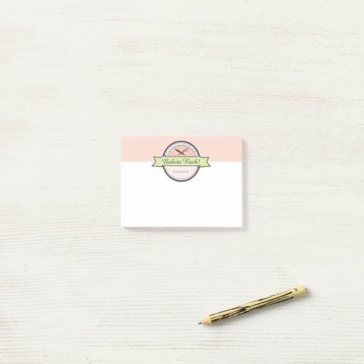 Button für Backwaren Post-it Klebezettel (Auf Schreibtisch)