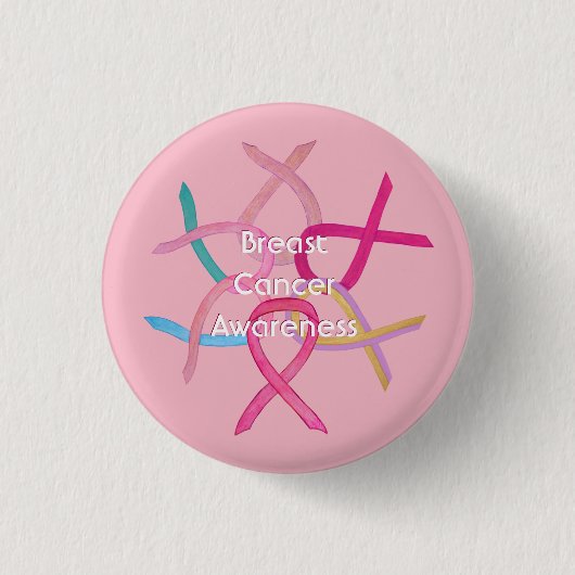 Button für das rosa Bewusstsein der Brustkrebserkr (Vorderseite)