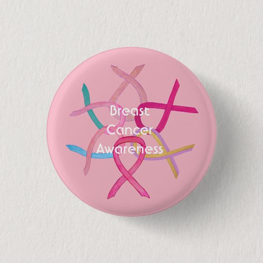 Button für das rosa Bewusstsein der Brustkrebserkr (Vorderseite)