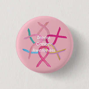 Button für das rosa Bewusstsein der Brustkrebserkr