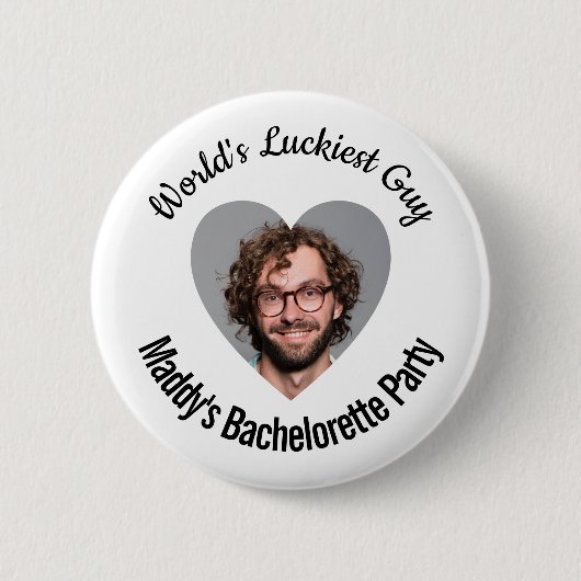 Button für den glücklichsten Typ der Welt (Vorderseite)