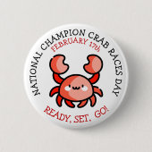 Button für den National Champion Crab Races Day (Vorderseite)
