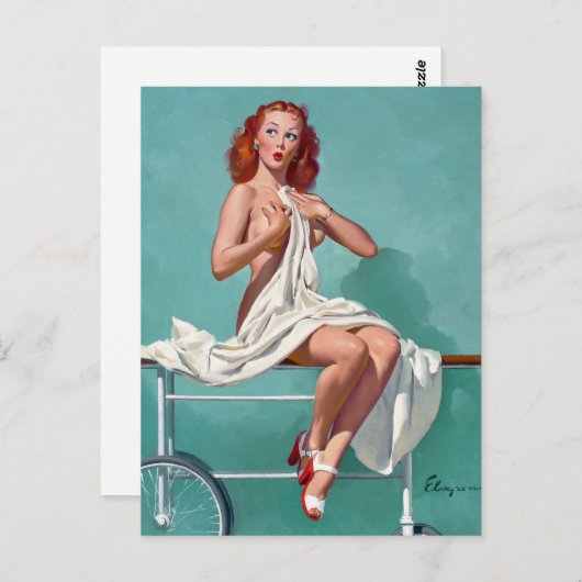 Button für den Rotkopfpatienten Postkarte (Vorne/Hinten)