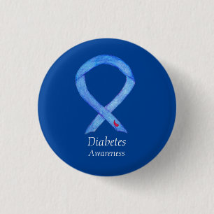 Button für Diabetes Awareness Ribbon Art