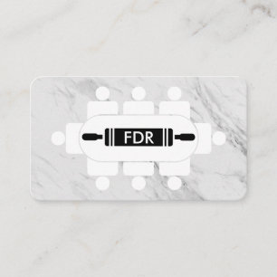 Button für die Rollen von Tischplatten für den per Visitenkarte