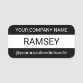 Button für die Sicherheit von Schwarzweiß-Nametag (Vorderseite)