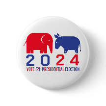 Button für die US-Präsidentschaftswahl 2024