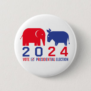Button für die US-Präsidentschaftswahl 2024