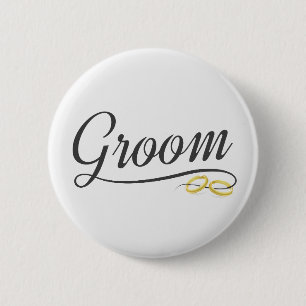 Button für einfache Groom Floral Wedding Calligrap