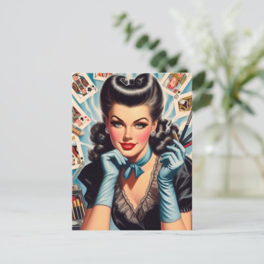 Button für niedliche Vintage Karten (Stehend Vorderseite)