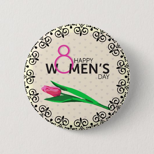 Button für stylische Happy Womens Day Custom Size (Vorderseite)