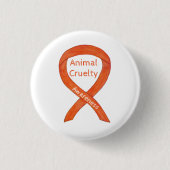 Button für tierische Grausamkeit Orange Awareness (Vorderseite)