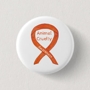 Button für tierische Grausamkeit Orange Awareness