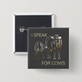 Button für Tierrechte (ich spreche für Kühe) (Vorne & Hinten)