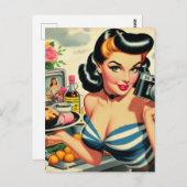 Button für Vintage Fotografen Postkarte (Vorne/Hinten)