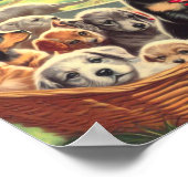 Button für Vintage Welpen Poster (Ecke)