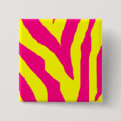 Button Gelb und Rosa Zebra (Vorderseite)