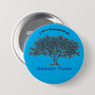 Button - Genealogischer Tree auf blau