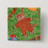 Button GINGERBREAD KITTY Square (Vorderseite)
