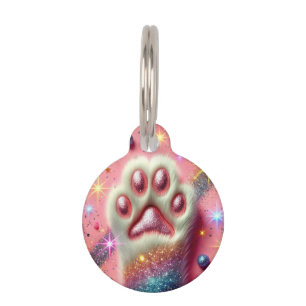Button Glitzer Katze ID Tag! Haustiermarke