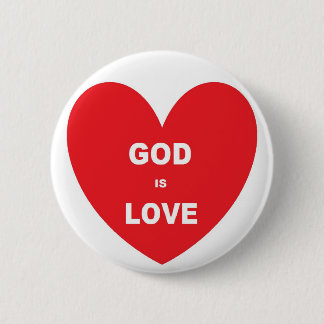 Button God is Liebe Red Heart