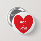 Button God is Liebe Red Heart (Vorne & Hinten)