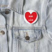 Button God is Liebe Red Heart (Beispiel)