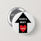 Button Gods Way Liebe Arrow Heart (Vorne & Hinten)