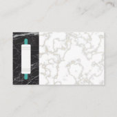 Button | Goldweißer Marmor | Schwarzer Marmor Visitenkarte (Rückseite)
