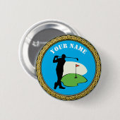 Button Golf - Name hinzufügen - Golfer (Vorne & Hinten)