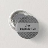 Button-grauer gemusterter Damast der SCHWAGER der Button (Vorne & Hinten)