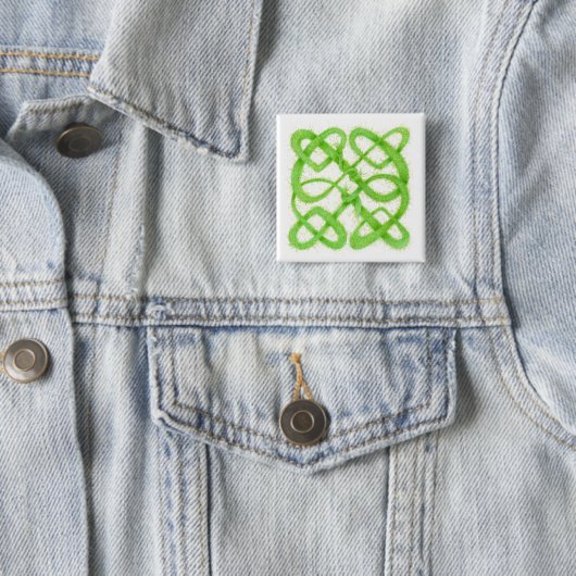 Button GREEN CELTIC KNOT Square (Beispiel)