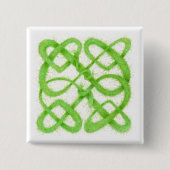 Button GREEN CELTIC KNOT Square (Vorderseite)