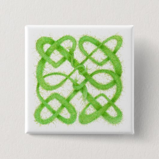 Button GREEN CELTIC KNOT Square (Vorderseite)
