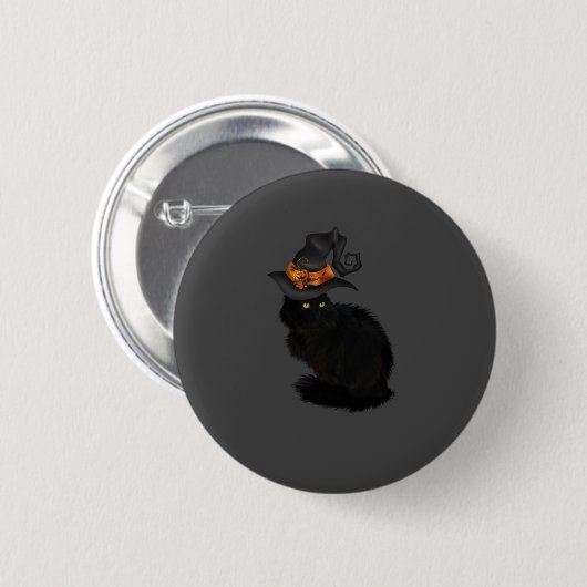 Button Halloween Black Cat (Vorne & Hinten)