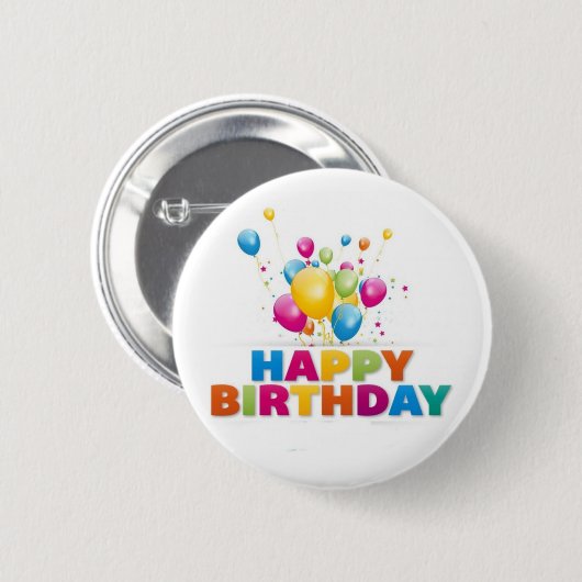 BUTTON "HAPPY BIRTHDAY BALLOON" (Vorne & Hinten)