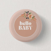 Button, Hello Baby, Boho Modern Baby Showdusche Ab Button (Vorderseite)