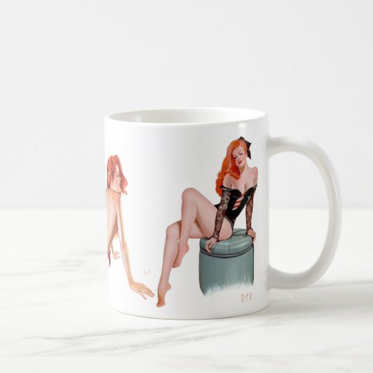 Button herauf Mädchen (Tasse) Kaffeetasse (Rechts)
