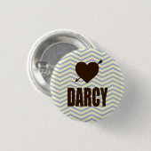Button Herrn Darcy Heart Arrow kleine literarische (Vorne & Hinten)