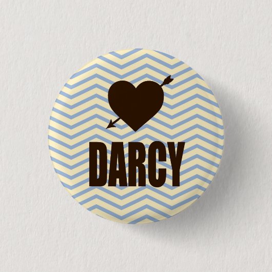 Button Herrn Darcy Heart Arrow kleine literarische (Vorderseite)