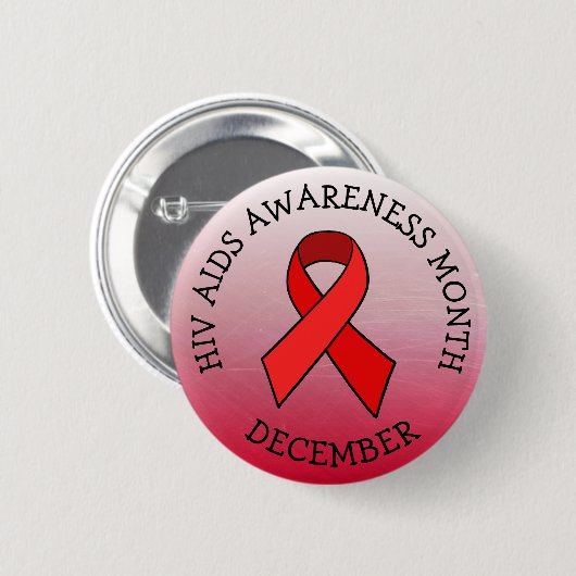 BUTTON "HIV AIDS AWARENESS MONAT DEZEMBER" (Vorne & Hinten)