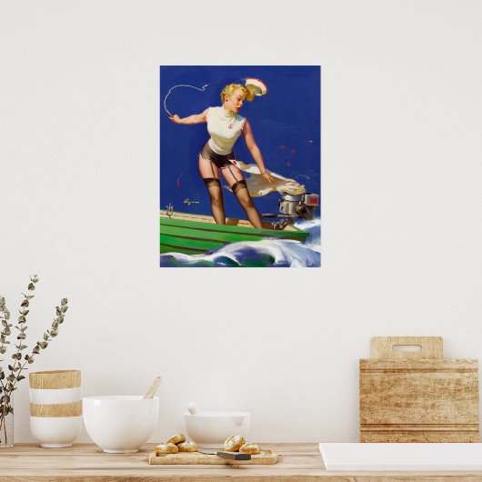 Button hochfahren poster (Küche)