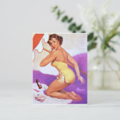 Button hochhalten postkarte (Stehend Vorderseite)