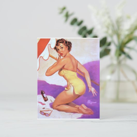 Button hochhalten postkarte (Stehend Vorderseite)