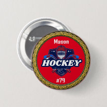 Button Hockey Geber - Personalisiert - Name hinzuf