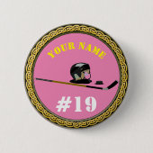 Button Hockey Player - Name & Nummer hinzufügen - (Vorderseite)
