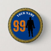 Button Hockey Player - Name und Nummer hinzufügen (Vorderseite)