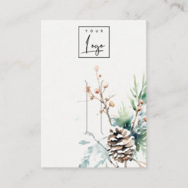 Button-Holder mit Blush Snow Winter Berries Logo Visitenkarte