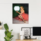 Button im Fernsehen Poster (Heimbüro)