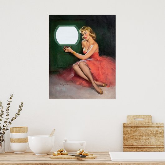 Button im Fernsehen Poster (Küche)